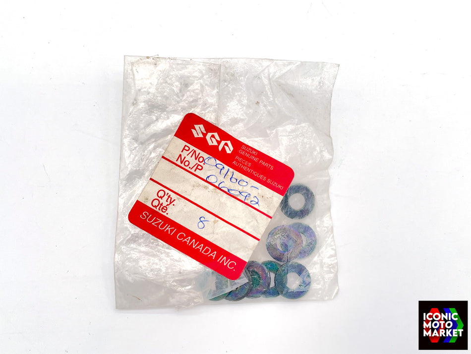 Suzuki RG500, GSX-R1100, GSX-R750, DR800 - Washers, 8-Pack. NOS (OEM) #09160-06092