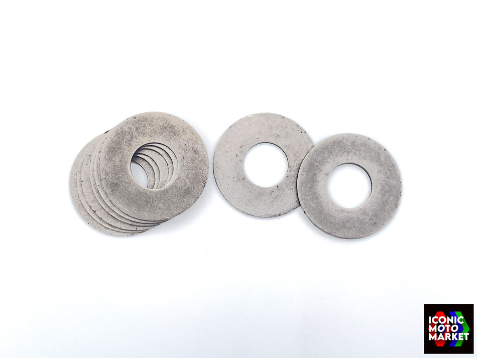 Suzuki RG500, GSX-R750, GS500 - Washers, Rear Swingarm 8-Pack (14.2x34x1 mm). NOS (OEM) #09160-14020