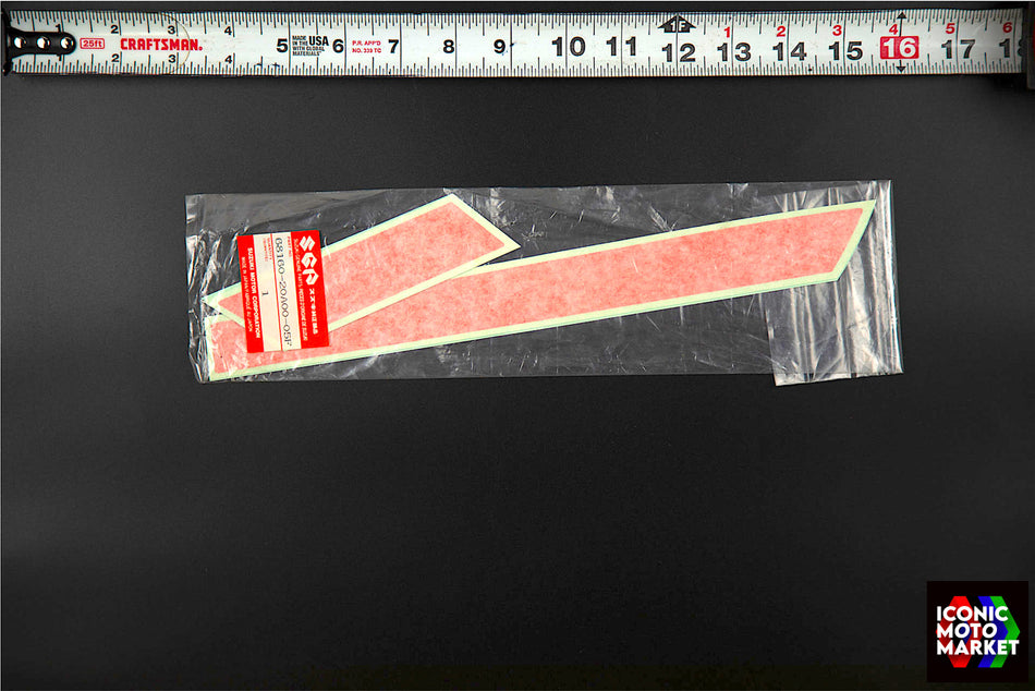 Suzuki RG500, GS500E - Decals Set / Orange, Tail-Fairing. NOS (OEM) #68160-20A00-05F