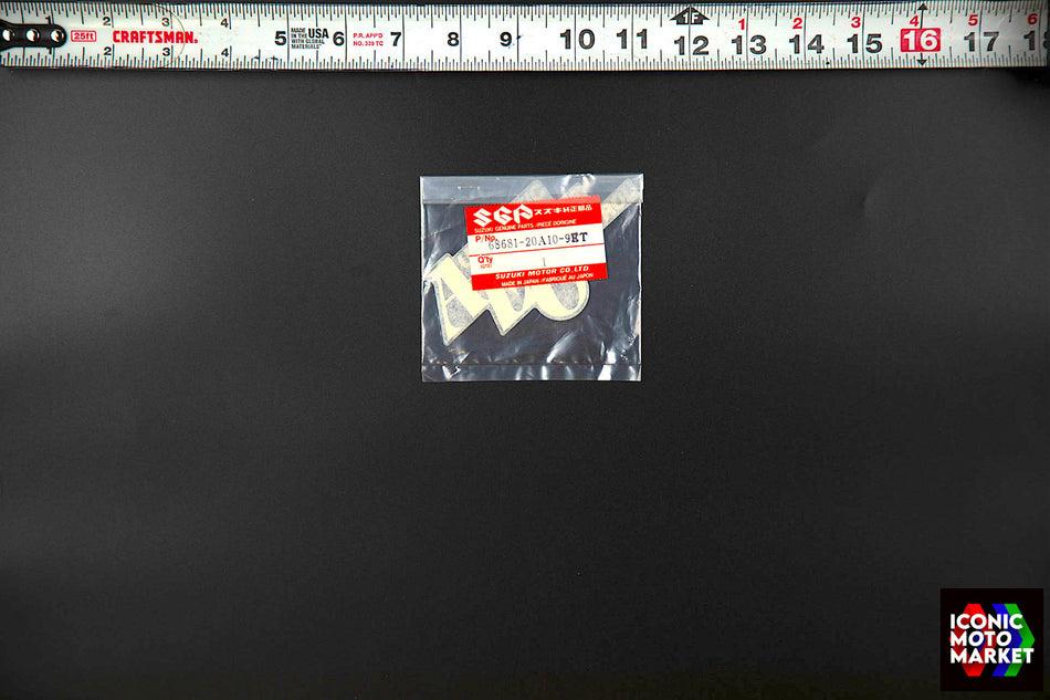 Suzuki RG500, GS500E - 'AEC' Decal, Lower Side-Fairing. NOS (OEM) #68681-20A10-9ET