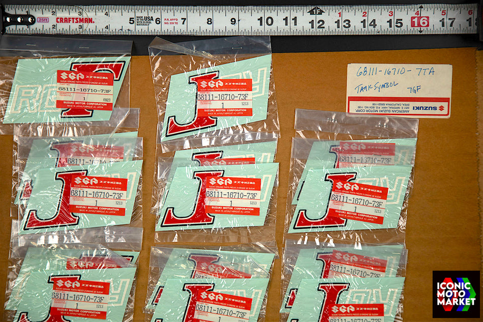 Suzuki RG500 (1985-1987) Emblem, Tank Decal. NOS (OEM) #68111-16710-73F