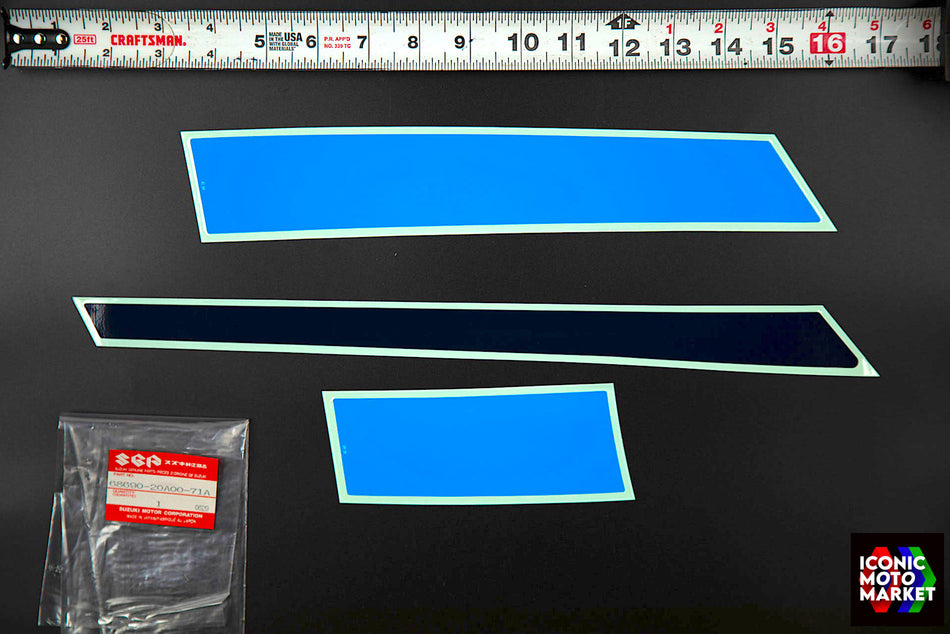 Suzuki RG500, GS500E - Decals, Lower Left Side-Fairing. NOS (OEM) #68690-20A00-71A
