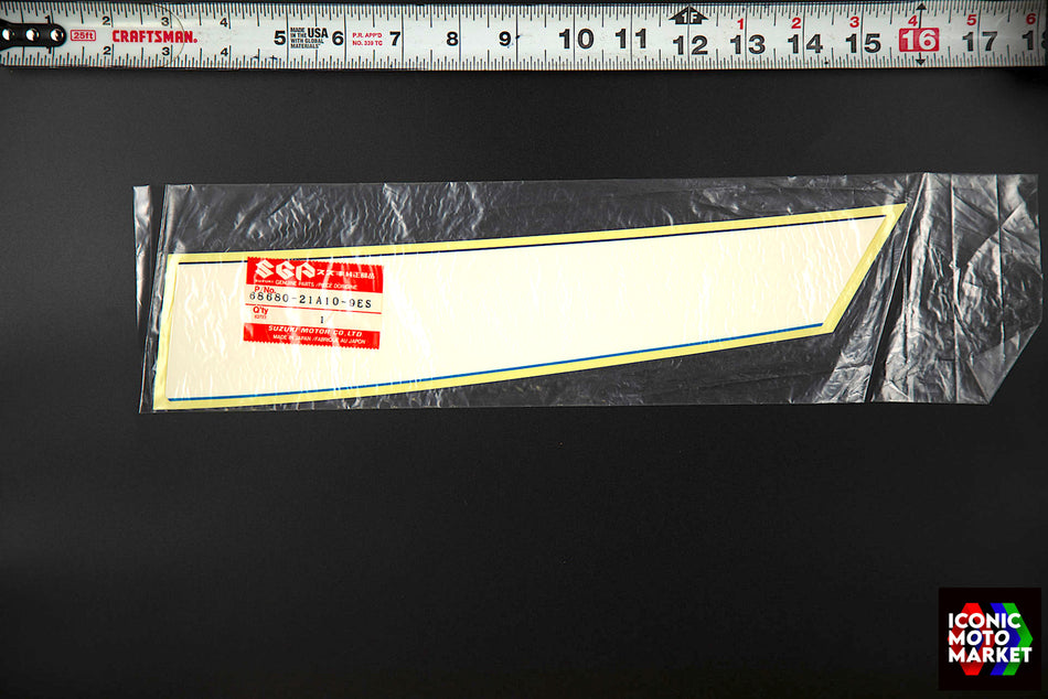 Suzuki RG500, GS500E - Decal, Lower Right Side-Fairing. NOS (OEM) #68680-21A10-9ES