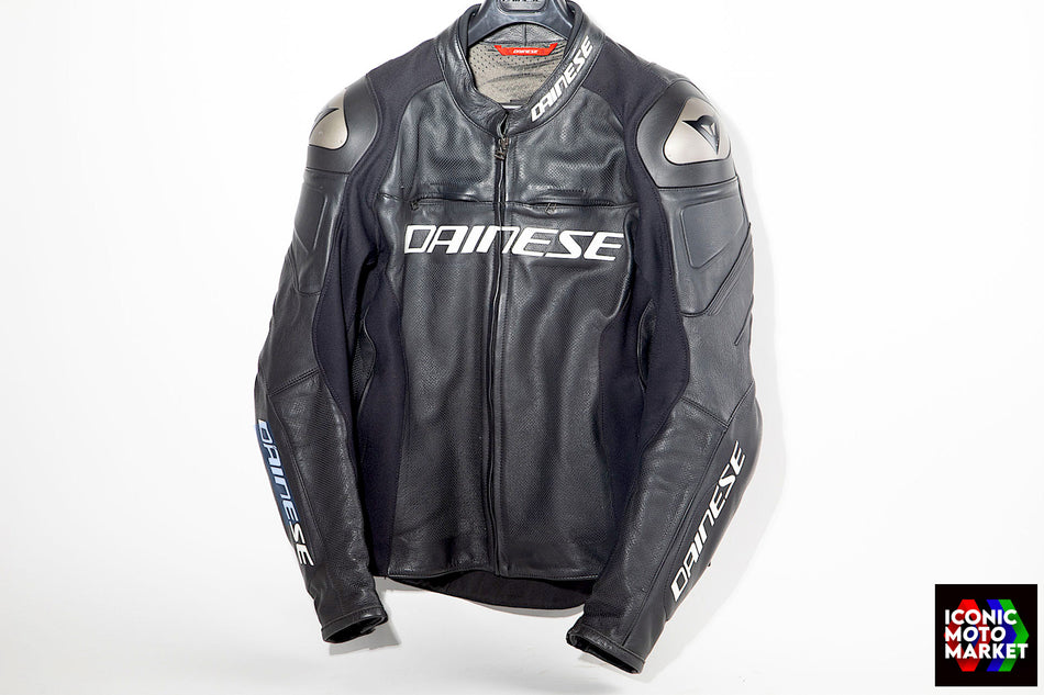 Dainese Racing 3 - Perforated Leather Jacket, Black. Size 56. (OEM) #DIA_R3-NL1