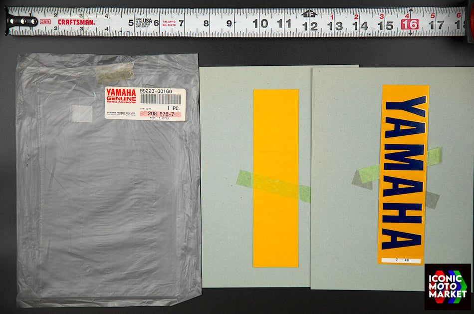 Yamaha YZ250 (1997) Navy Logo, Yellow. NOS (OEM) #99223-00160