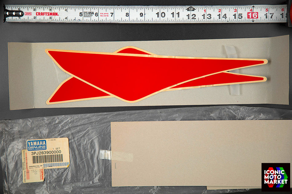 Yamaha FZR750R OW-01 (1989-1990) Original Decal Set, FR Upper Cowl. NOS (OEM) #3PJ283900000