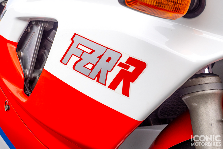 Yamaha FZR750R OW-01 (1989-1990) FZR-R Logo Emblem. NOS (OEM) #3FV-28315-00