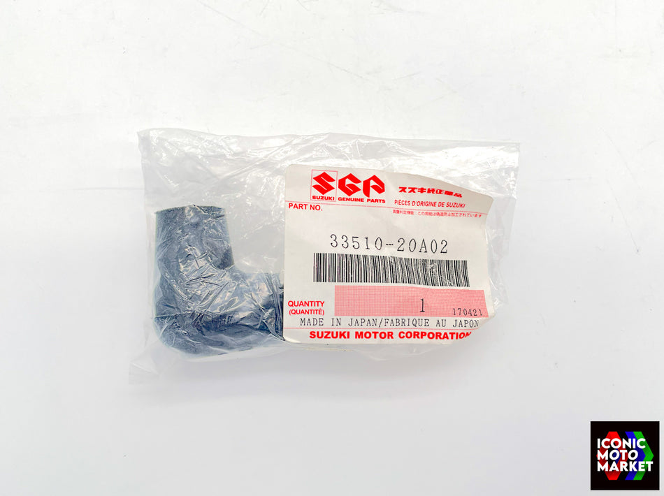 Suzuki RM85, RM125, RM250 - Cap, Spark Plug. NOS (OEM) #33510-20A02