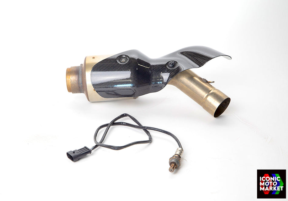 Ducati Desmosedici RR (2008) Pipe, Pre-Silencer w/ CF Heat Shield. (OEM) #57211462A