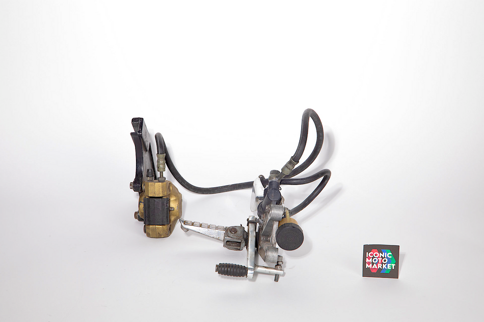 Aprilia RS250 (1998-2003) Rear Brake Caliper, Rear-Set, Master w/ Hose Assy. (OEM) #AP8213172