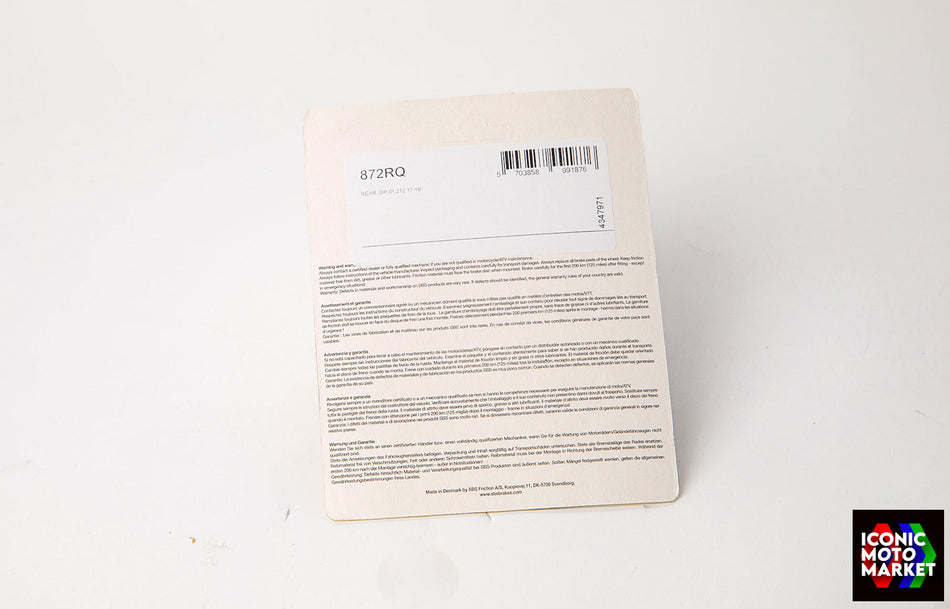 Ohvale GP-0 190 - Rear Brake Pad, SBS Carbon Tech. New. #872RQ