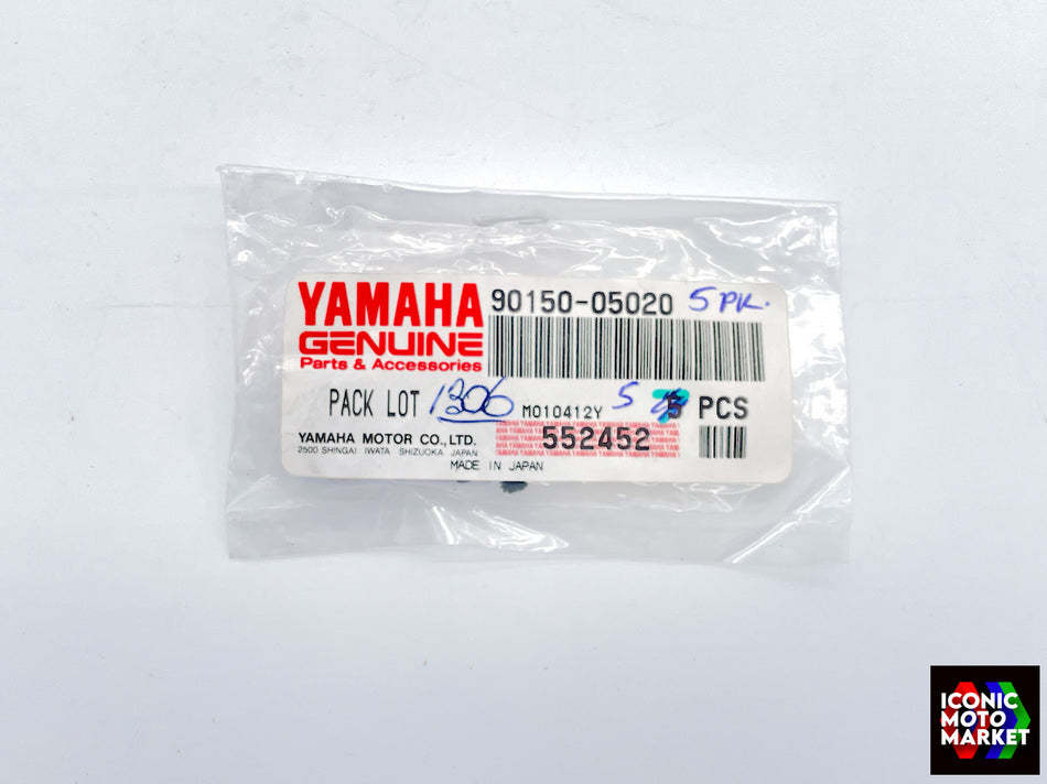 Yamaha FZR750R, YZF-R7, RD350, YSR50 - Screw, Round Head. (46X) 5 Pack. NOS (OEM) #90150-05020