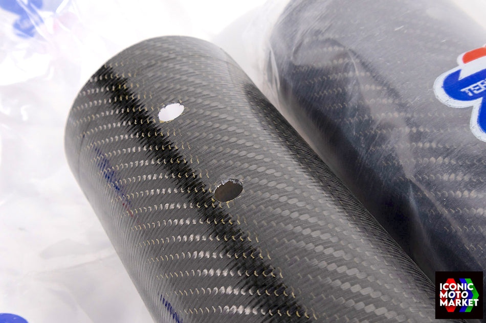 Ducati 888 (1991-1994) Carbon Fiber Exhaust Canisters, Termignoni. NOS #DUC_TERM-888