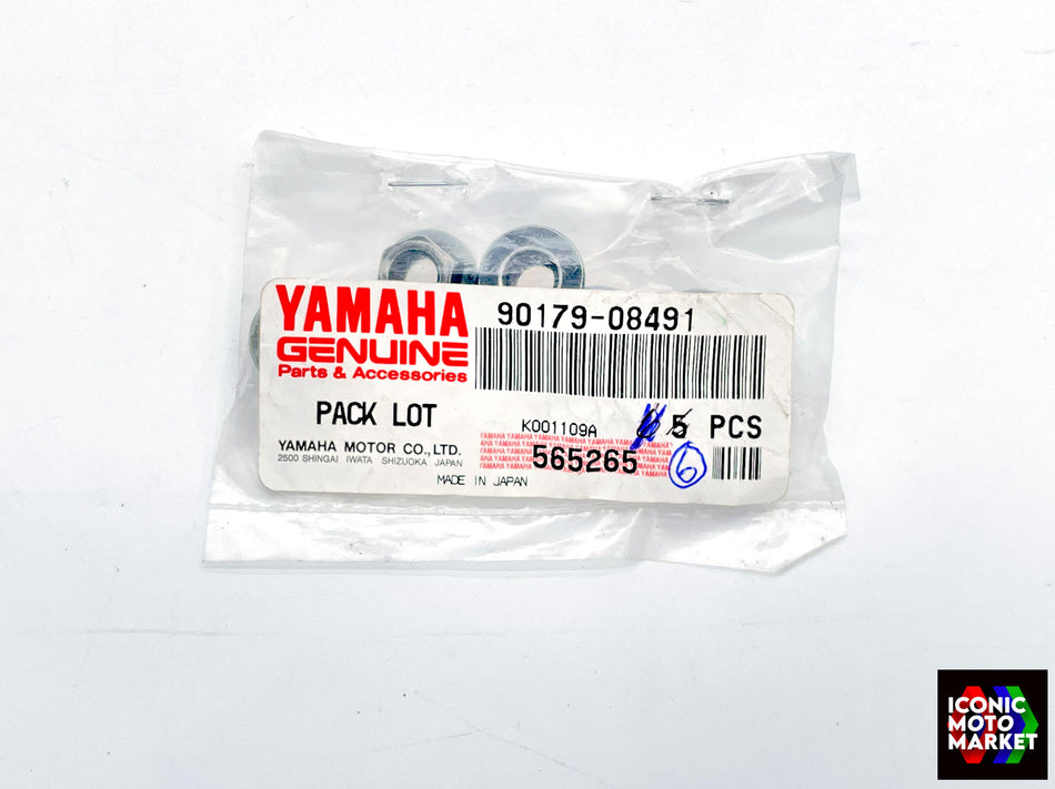 Yamaha FJ1200, RZ350, TTR125, XVS650, YZ125 - Nut (55X) 6 Pack. NOS (OEM) #90179-08491(2)