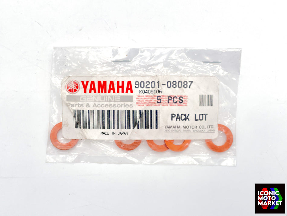Yamaha RD500, FZR750R, FZ1000, YZF750 - Washer, Plate. 5 Pack. NOS (OEM) #90201-08087
