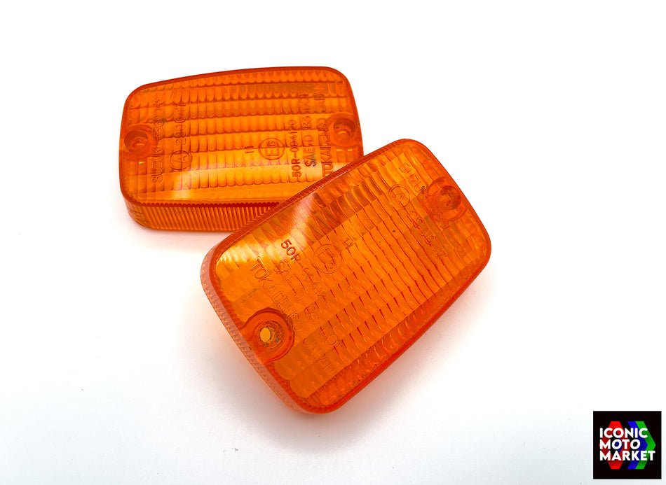 Suzuki GSX-R1100, GSX-R750, RG500, RG250 - Amber Lens, Front Turn Signals. (OEM) #35612-02181