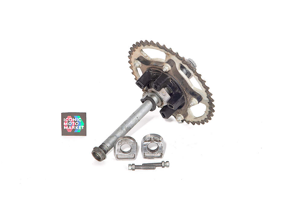 Aprilia RS250 (1995-2003) RR Axle w/ Sprocket Assy. (OEM) #APR_RS2-AXL1