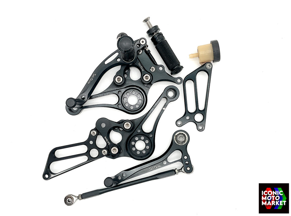 Ducati Monster S2R, S4R/S (2003-2008) Sato Racing Adj. Rearsets, Black. #D-S4RS2-BK
