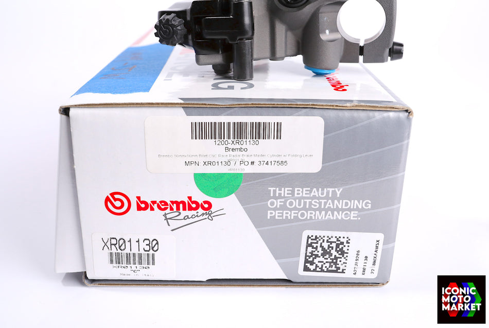 Brembo - Brake Master Cylinder, 16x16 CNC Billet, w/ Fold-Up Lever. New. #XR00130