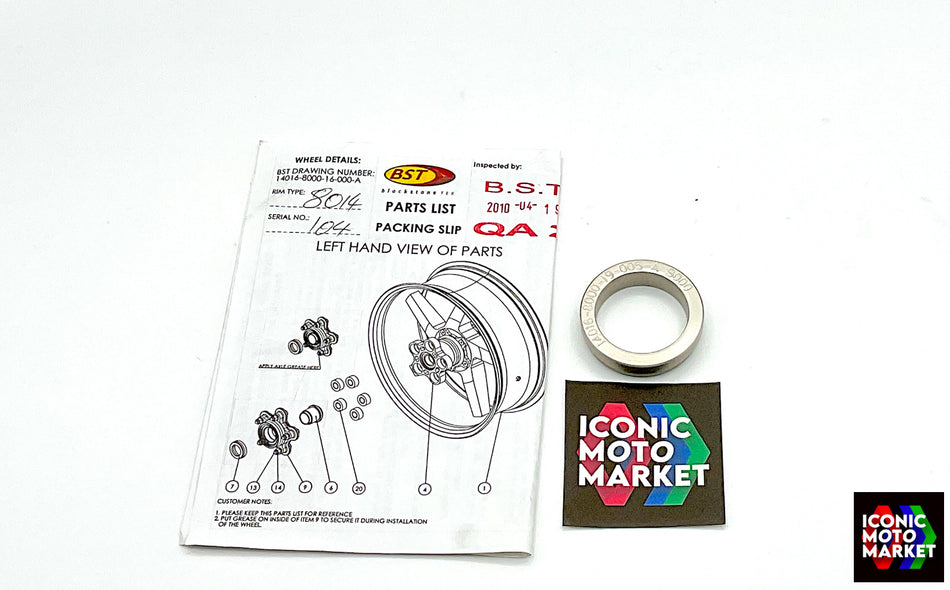 Ducati Desmosedici RR (2008) BST Rear Wheel Sprocket, Outer Spacer. #1 4016-8000-19-004-A