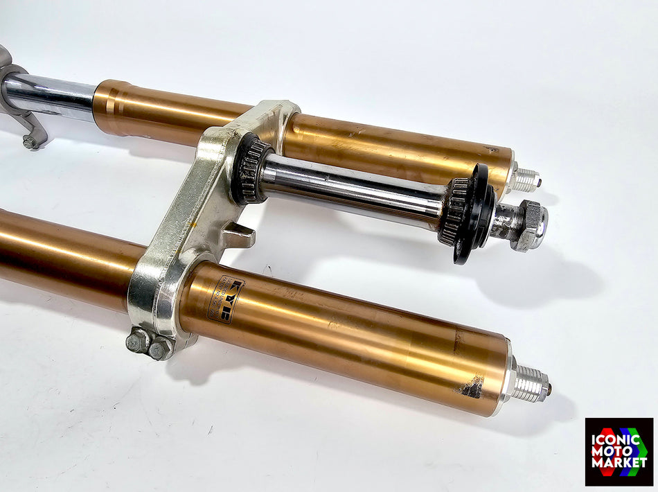Kawasaki ZX-7R (1992-1995) Kayaba Forks Set w/ Lower Triple & Axle. (OEM) #KAW_ZX7_FRK2