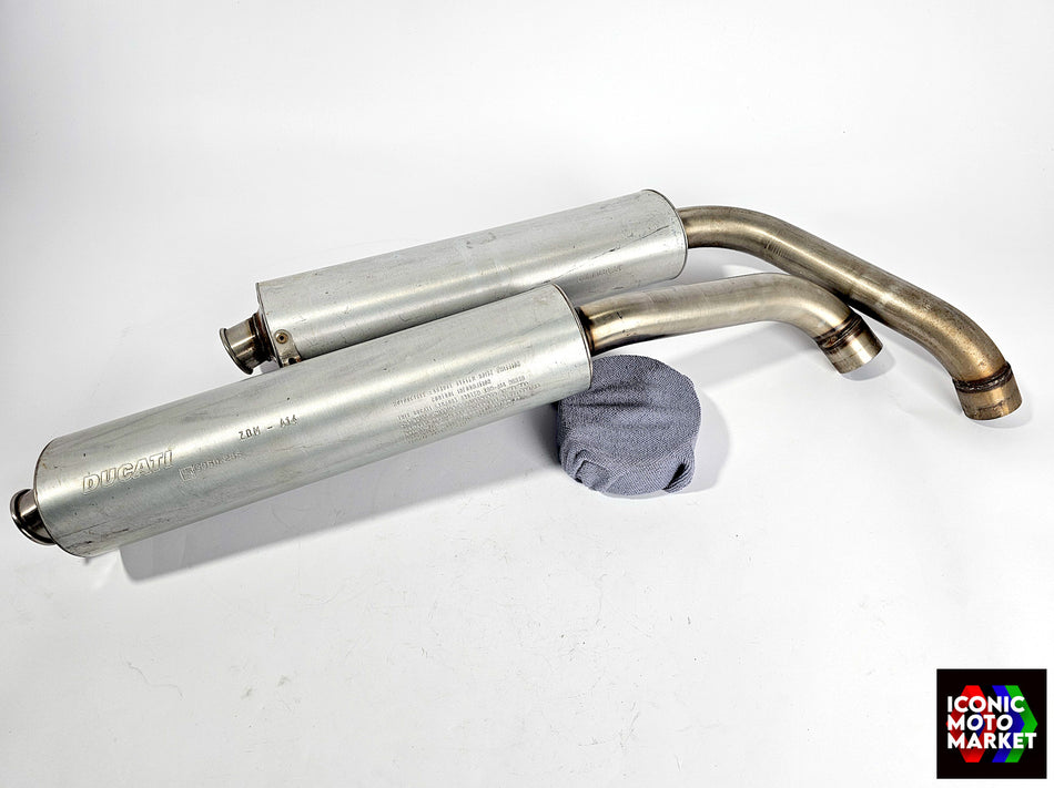 Ducati 916, 998, 996, 748 - Silencers, RH-LH Set. (OEM) #57310394A_57410393A