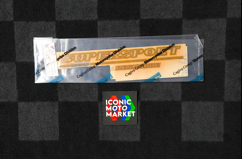 Ducati 900SS, 750SS, 600SS (1991-1997) Decal 'Supersport Desmodue' Front, Left-Side. NOS (OEM) #43710761A
