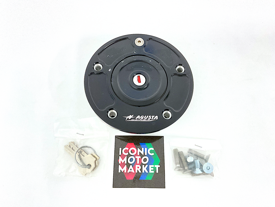 MV Agusta Brutale 1090 (2011-2013) Billet Gas Cap w/ 2 Keys, Black. New. (OEM) #SPTSA009BF